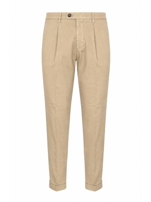 Pantalone Frederick in misto lino e cotone con pinces Beige MICHELE CARBONE | FREDERICK 2951BEIGE